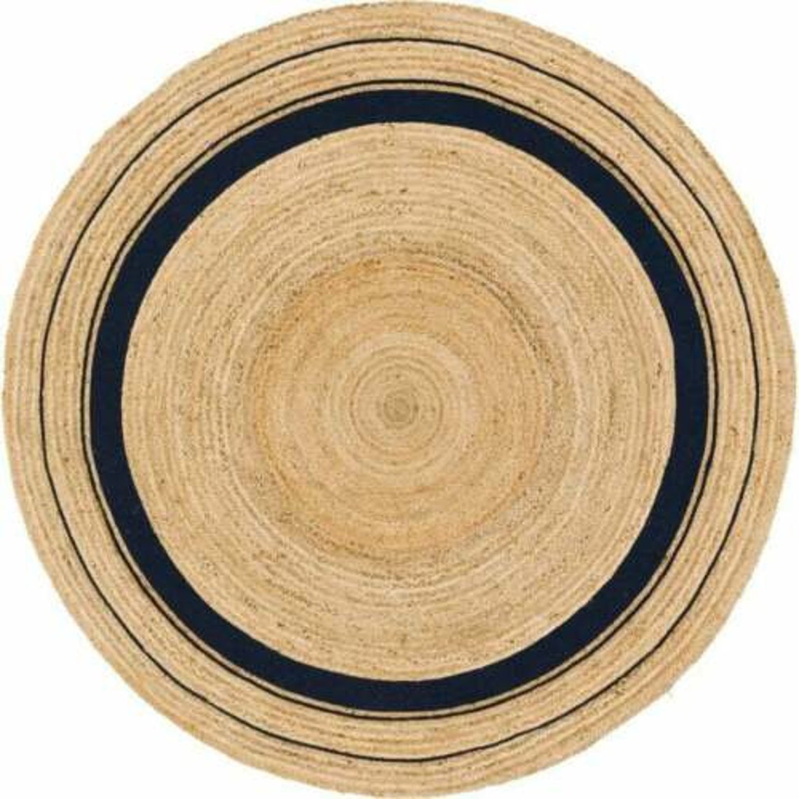 2x2 3x34x45x58x8Feet Jute Round Rug Black Border Jute Etsy