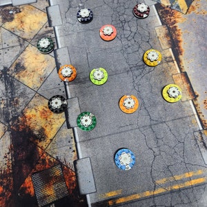 23mm Dia. Wound Counters 0-59 (5 Pack) /Tracker Bundle for Tabletop Wargaming NEW Acrylic Colors!!!