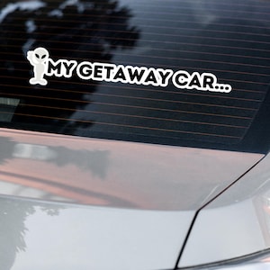 Alien Abduction Sticker – Vinyl Space Decal, UFO Car & Laptop Sticker, Sci-Fi Gift Variety Options