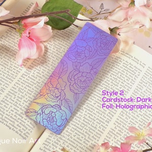 Peony Bookmark | Holographic Foil Floral Bookmark