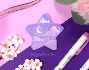 Holographic Aesthetic Sticker: Lofi Stars | Pastel Star Stickers | For Planners Water Bottles Laptops | Die Cut | Dreamy Vibes