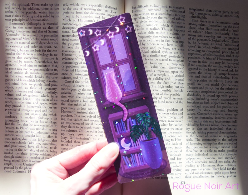 holographic cat bookmark