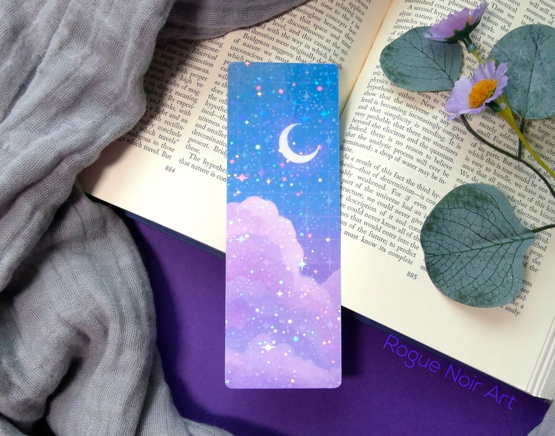 Holographic aesthetic cloud bookmark.