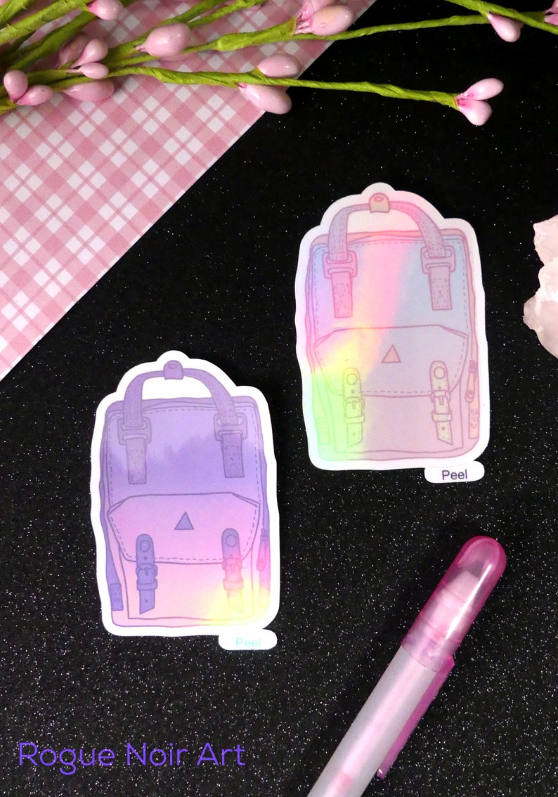 Holographic Aesthetic Backpack Stickers | Vinyl Die Cut Stickers | for ...