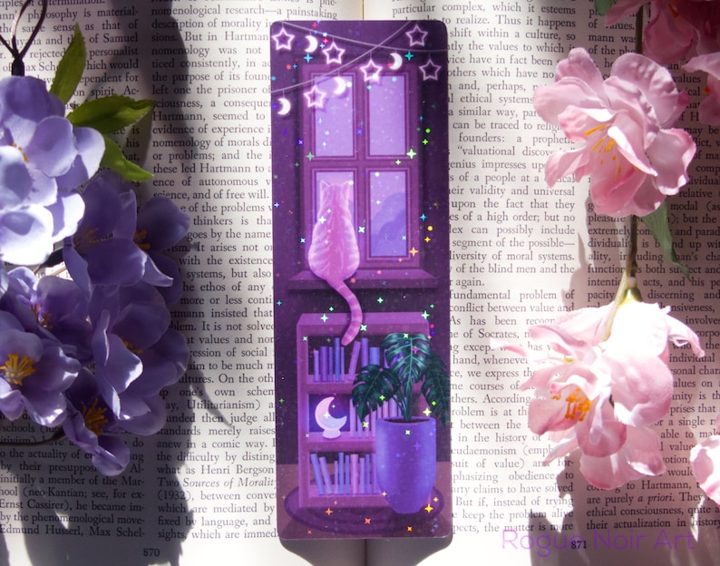 holographic cat bookmark