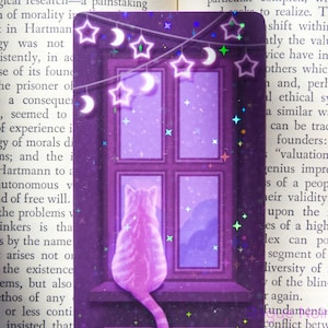 holographic cat bookmark