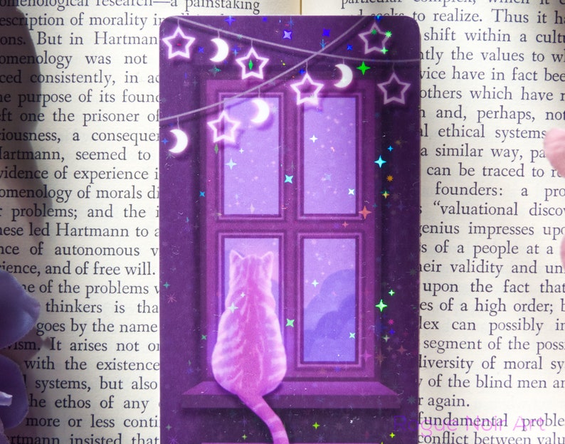 holographic cat bookmark