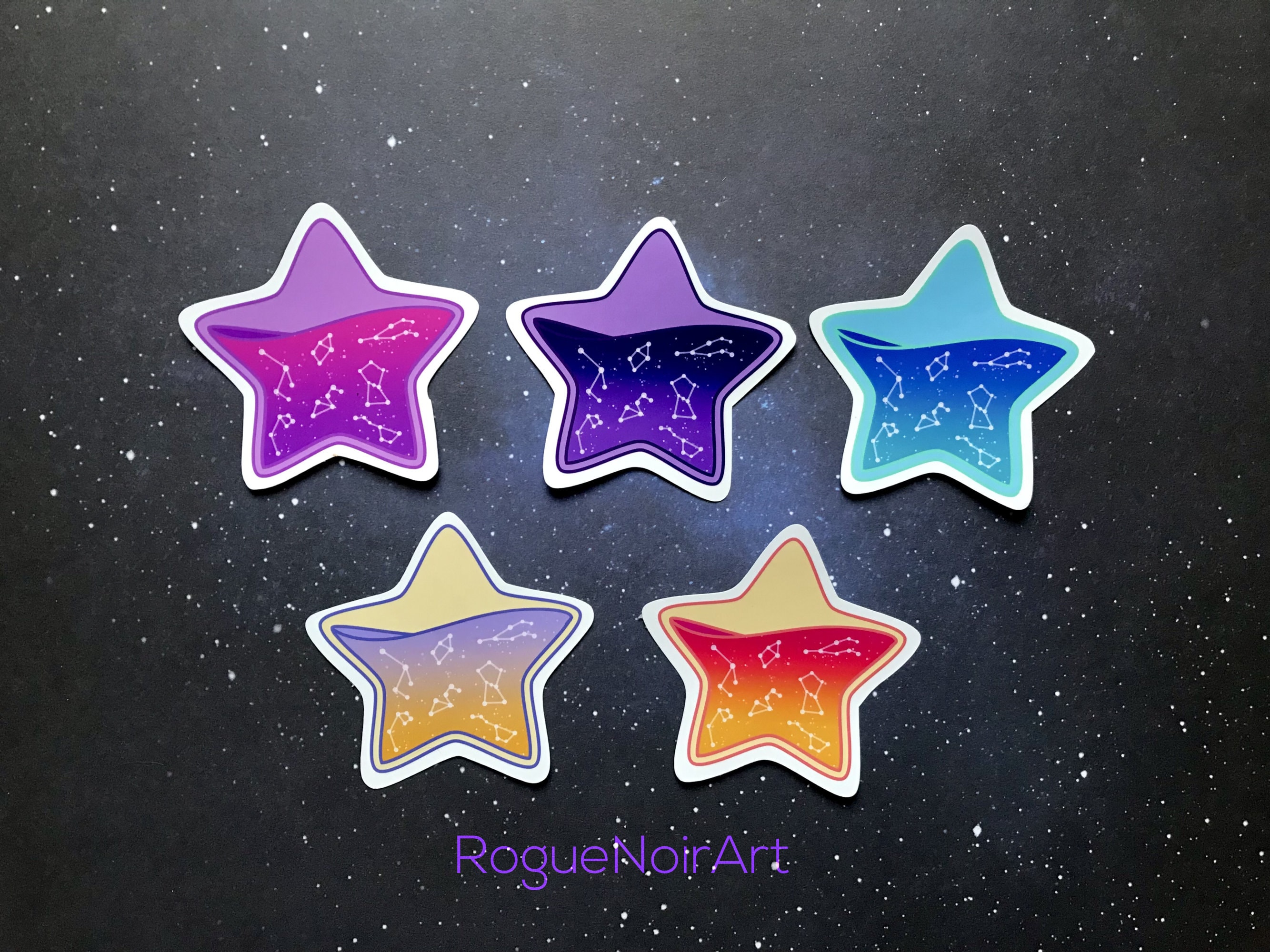Holographic Star Stickers: Water-resistant Vinyl Decals - Etsy