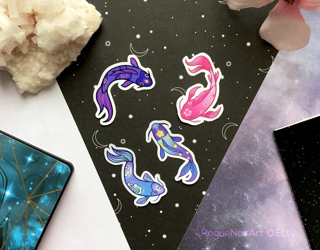 Koi Fish Aesthetic Vinyl Sticker Pack | 12 Pieces Vinyl Sticker Pack ...