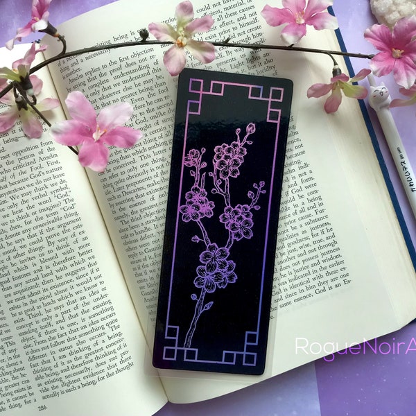 Sakura Foil Bookmark | Cherry Blossom Bookmark | Multiple Colors: Gold, Silver, Pink, Holographic Lilac | Aesthetic Bookmark