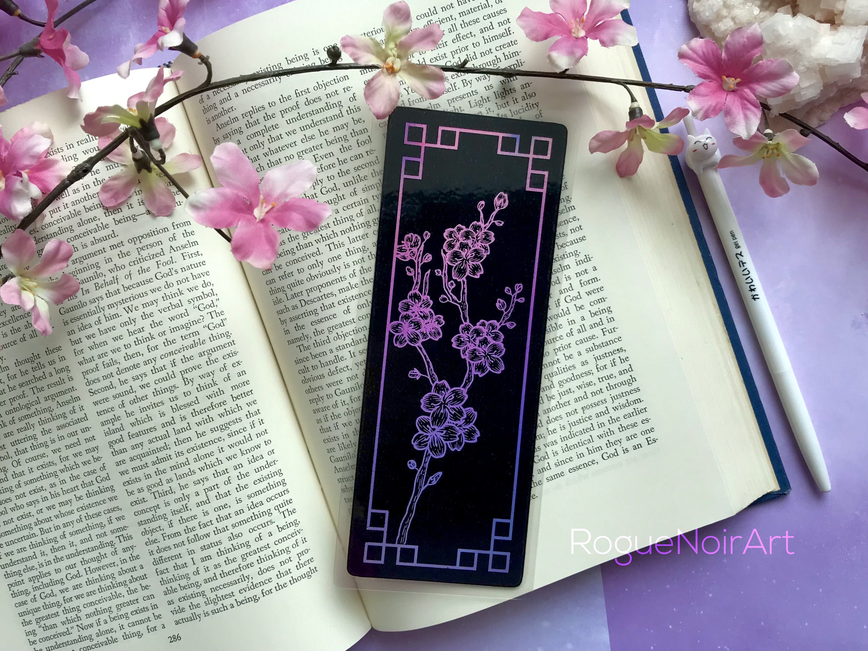 Personalized Wood Burned Bookmarks, Feather, Cherry Blossoms, Birds,  Dragon, Pine Tree 
