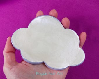 Whimsical Trinket Dish - Handmade Jewelry DIsh | Hand Painted Hand Sculpted Air Dry Clay | Whimsical Room Decor