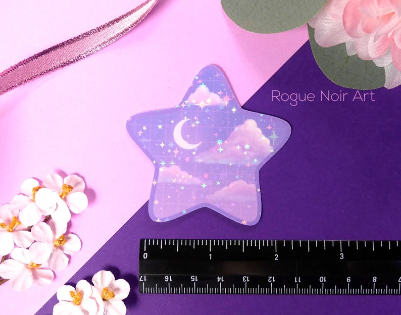 holographic lofi aesthetic star sticker