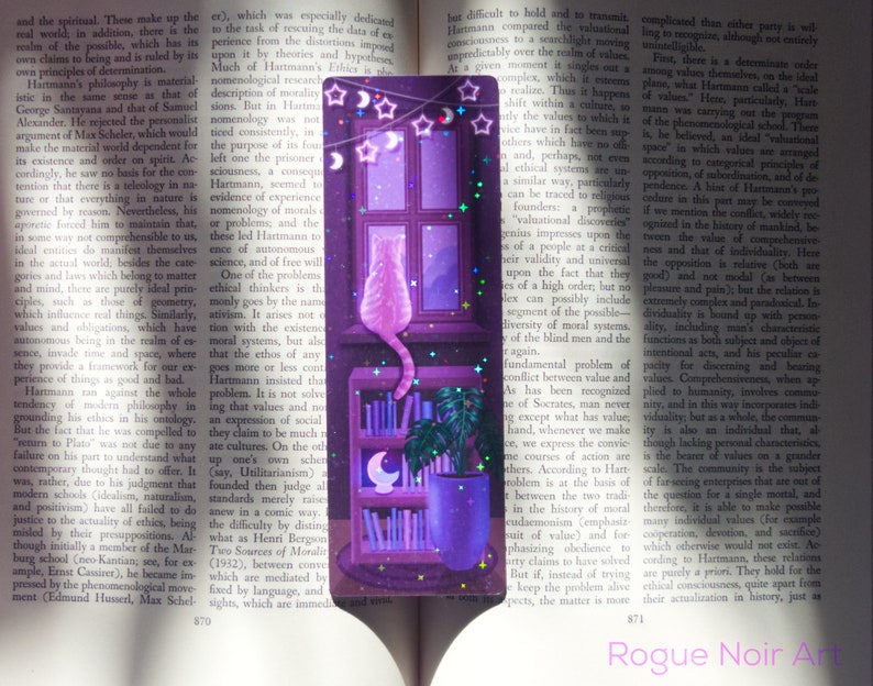 holographic cat bookmark