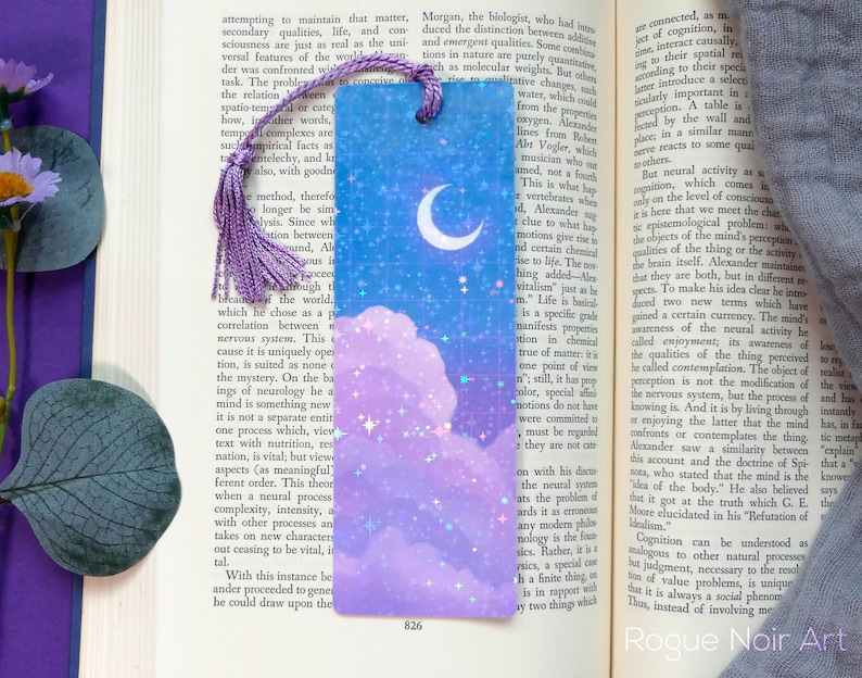 Holographic aesthetic cloud bookmark.