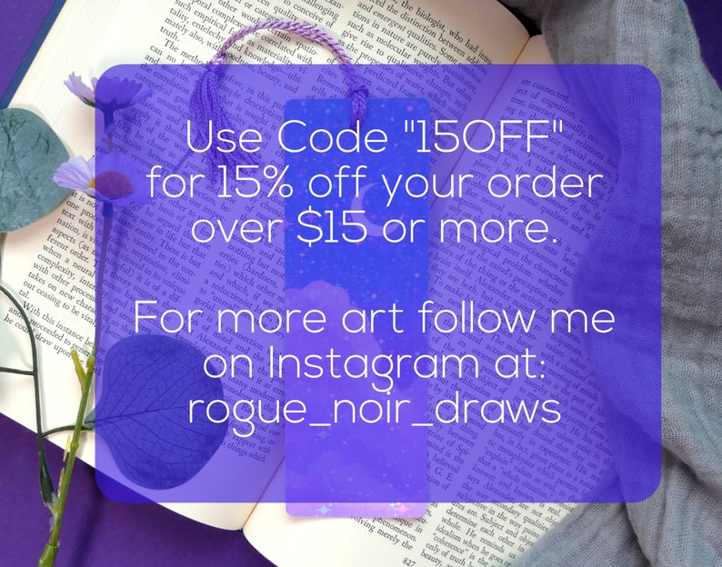 Coupon offer 15off for fifteen percent off your purchase over fifteen dollars.