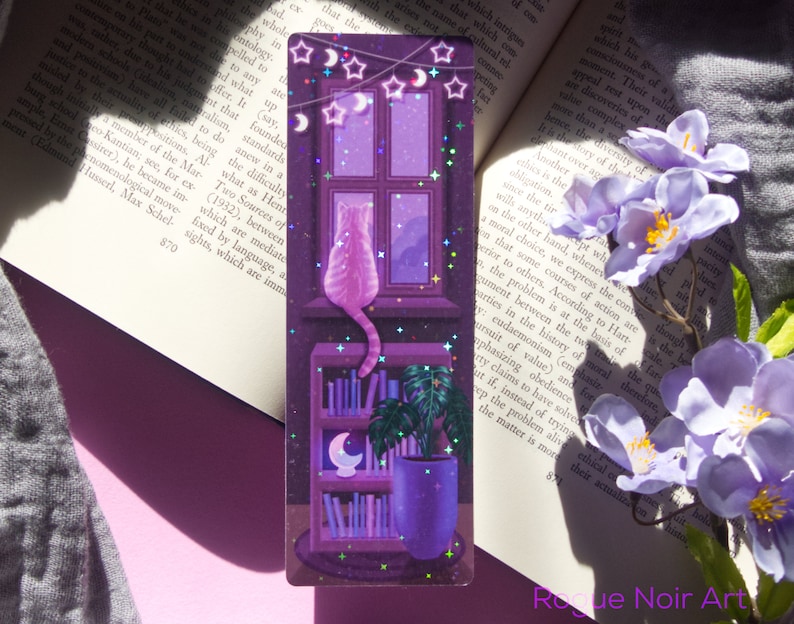 holographic cat bookmark
