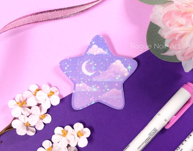 holographic lofi aesthetic star sticker