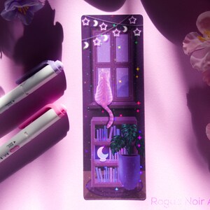 holographic cat bookmark