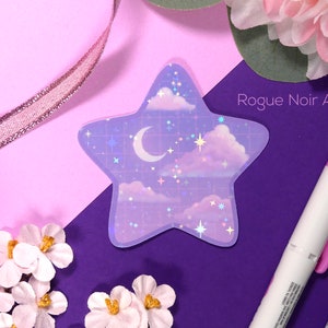 holographic lofi aesthetic star sticker