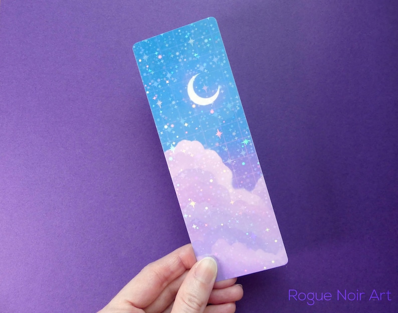 Holographic aesthetic cloud bookmark.