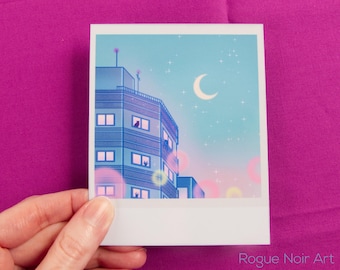 Polaroid Art Print: Aesthetic Japanese Sky | Retro Anime Lofi Art Print
