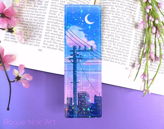 Lofi Aesthetic Bookmark | Holographic Aesthetic Bookmark | City Pop Dreamy Vibes | Handmade Unique Bookmark