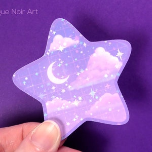 holographic lofi aesthetic star sticker