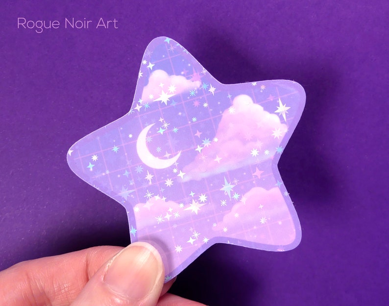 holographic lofi aesthetic star sticker