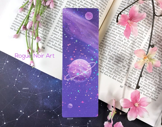 Space Bookmark: Pastel Planet Holographic Bookmark | Gifts for Space Lovers | Aesthetic Bookmark| Handmade Unique Bookmark