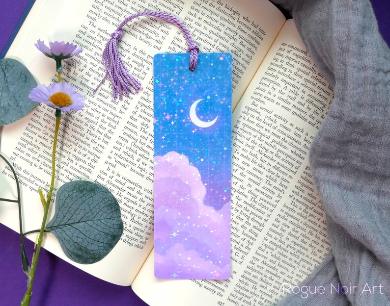 Holographic aesthetic cloud bookmark.