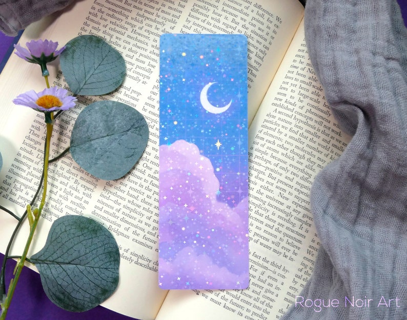 Holographic aesthetic cloud bookmark.