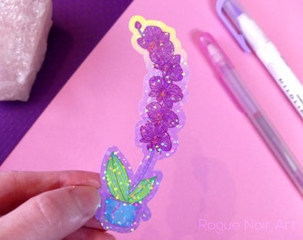 Holographic Orchid Sticker: Purple Floral Vinyl Decal