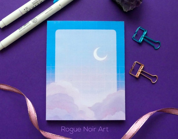 Aesthetic Notepad: Cute Cloud Memopad | Aesthetic Stationery | 50 sheets | 4.25x5.5in. | Not Sticky