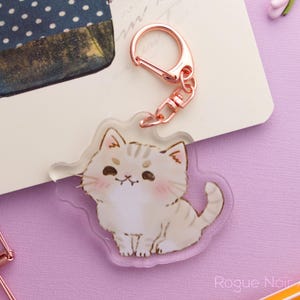 Cute Cat Keychain, Cute Acrylic Keychain / Gift for Cat Lovers