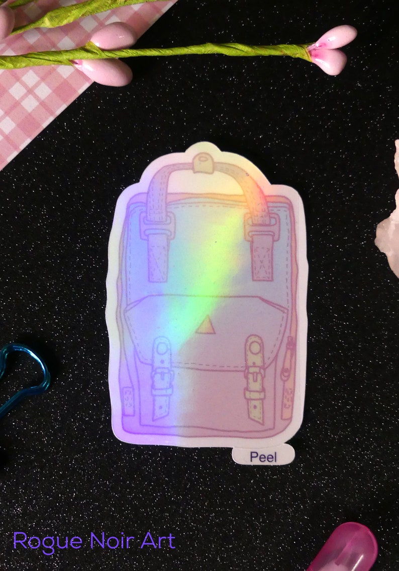 Holographic Aesthetic Backpack Stickers | Vinyl Die Cut Stickers | for ...