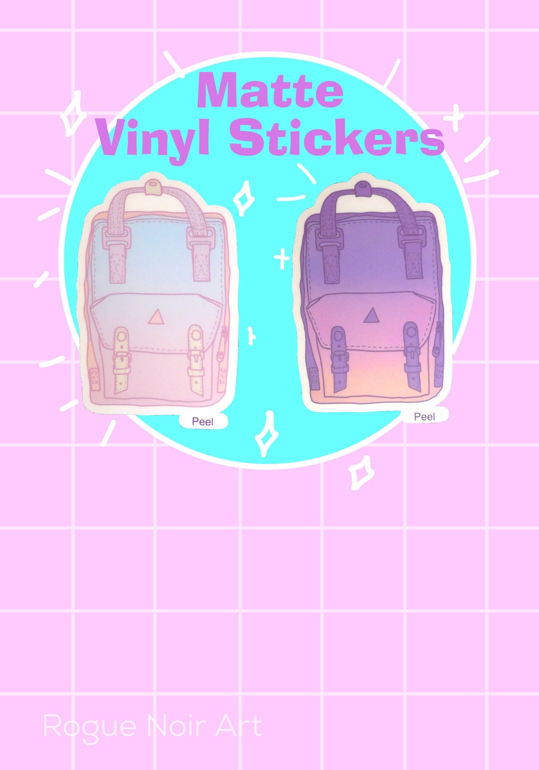 Backpack Aesthetic Vinyl Stickers Gradient Stickers Vinyl Waterproof