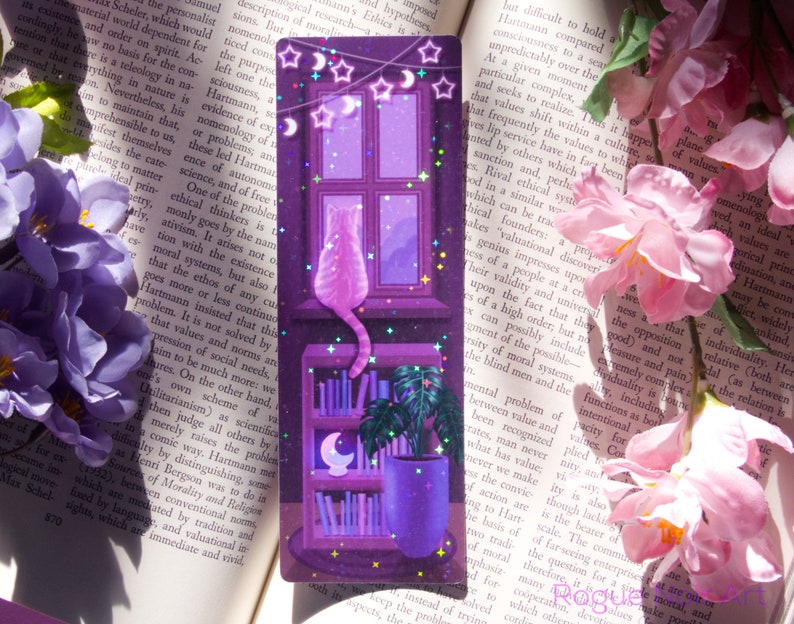 holographic cat bookmark