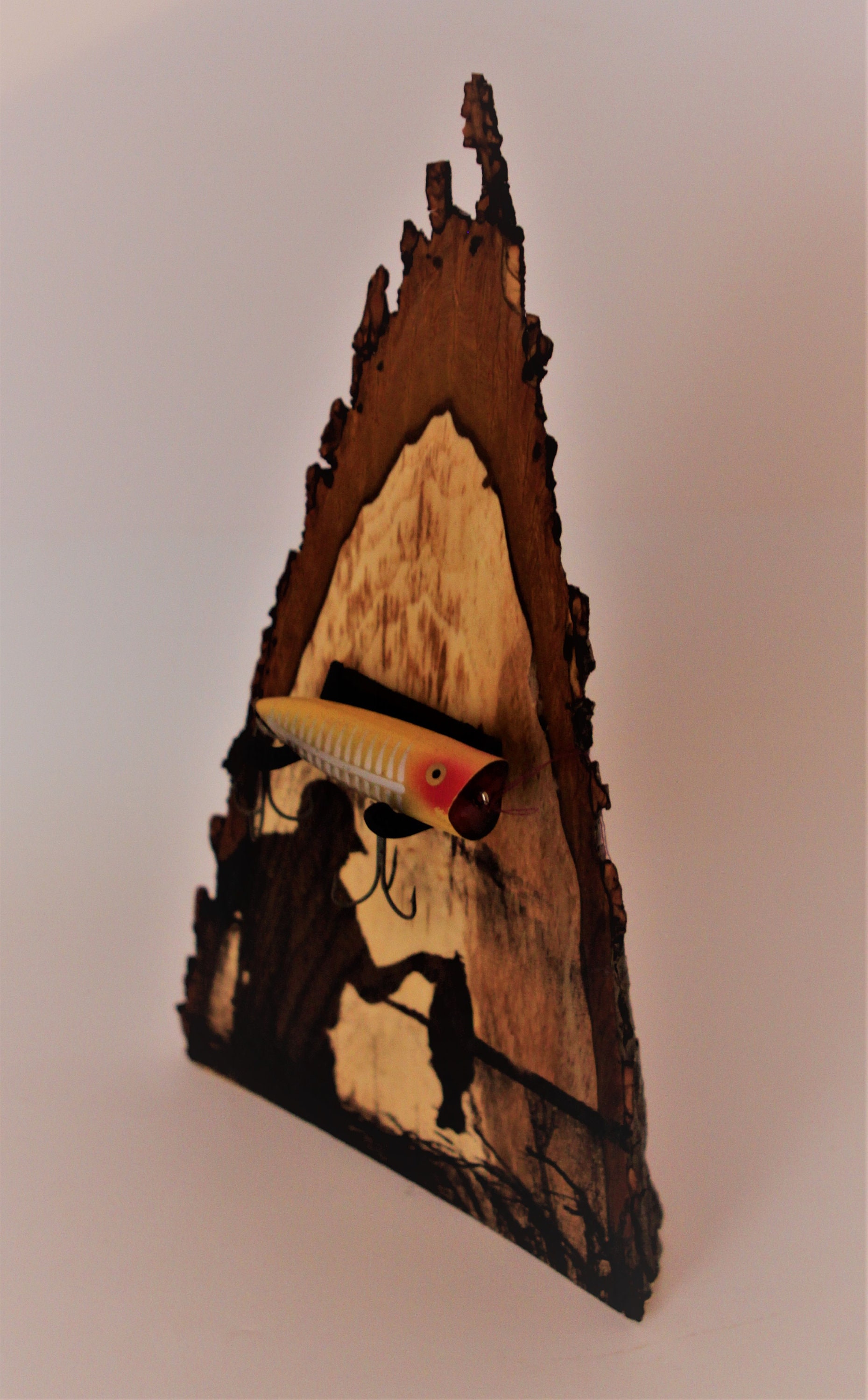 Display stand for fishing lure White Oak natural edges Etsy