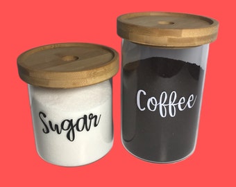 Handmade Glass Canister Set – Coffee & Sugar Storage, Kitchen Organization