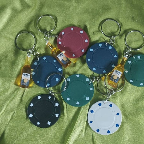 Poker Chip Keychain Etsy