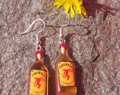 Fireball, whisky earrings, party earrings bottle earrings cinnemon whiskey Alcohol, Adult, Drink, Night
