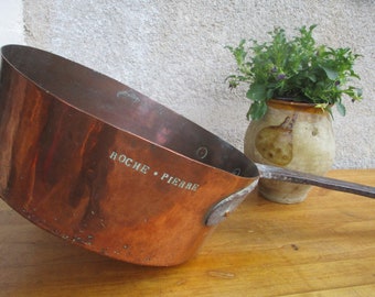 Poêle en cuivre Français antique