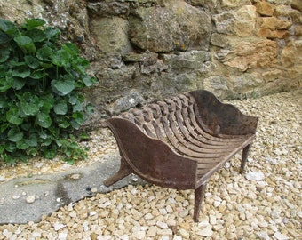 Rejilla de chimenea de hierro fundido antigua/cesta de fuego decoración del hogar