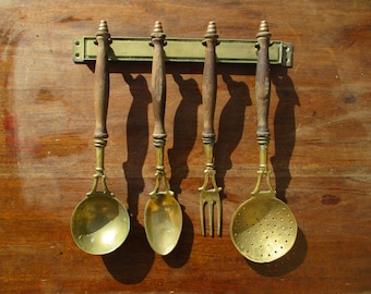 Vintage Brass Kitchen Utensils