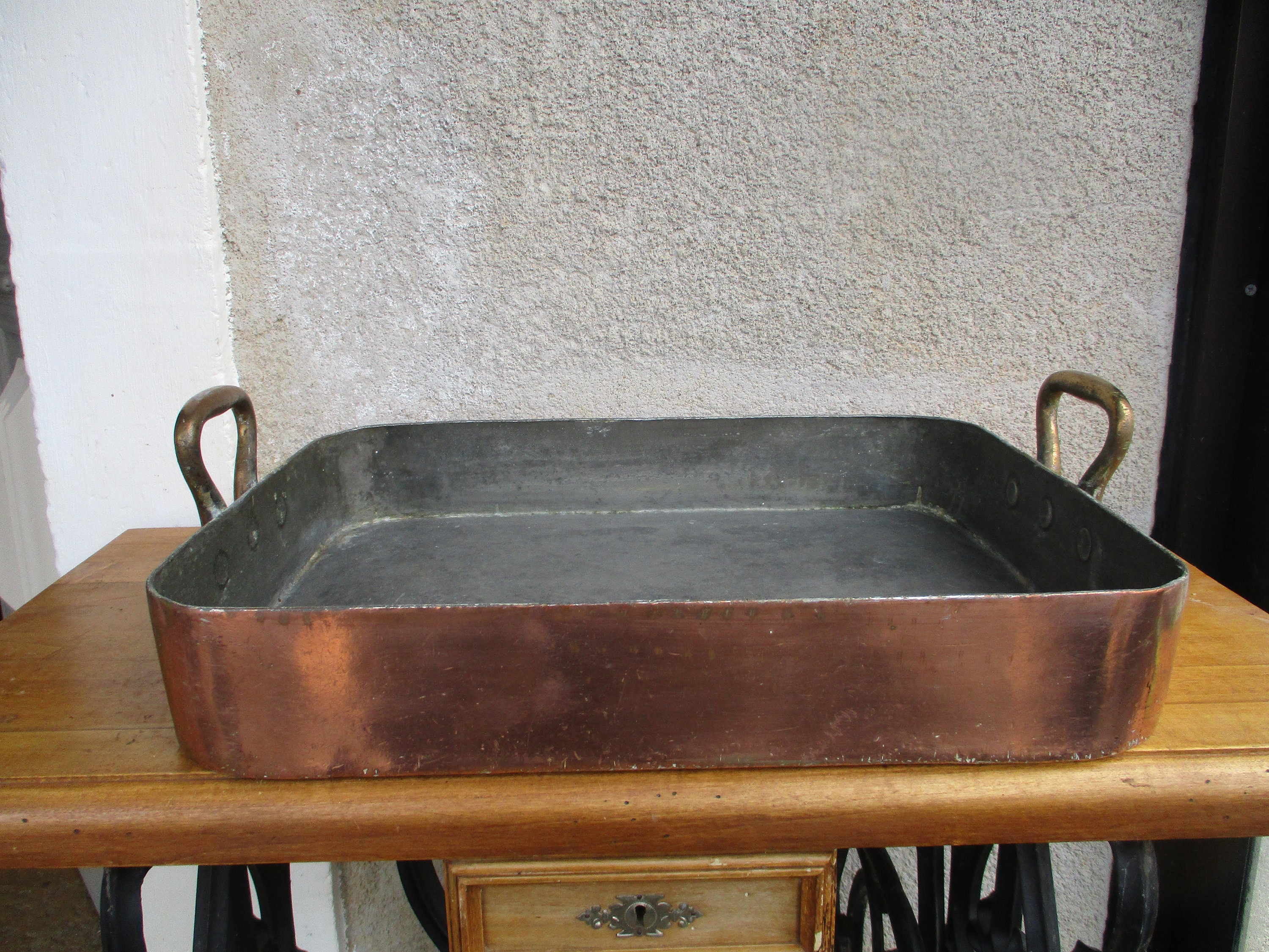 Rare French copper roasting tray / pan 9 kg Etsy