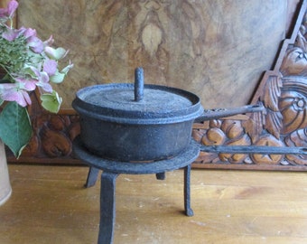 Antique French Cauldron and pot stand