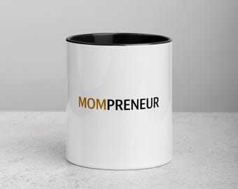 Mompreneur Coffee Mug | Mom Boss Gift, Colorful Ceramic