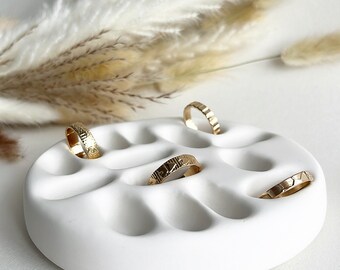 Handmade Jesmonite Ring Holder Dish,  Stone Effect jewellery Tray