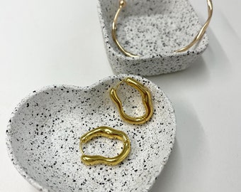 Granite Effect mini Heart Ring Dish, Jesmonite Trinket Bowl